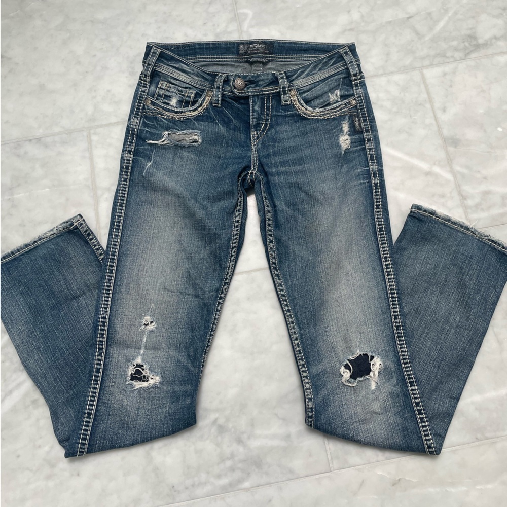 Silver Jeans Distressed Tuesday Low Baby Boot